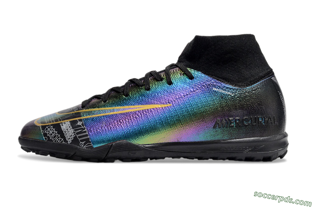 Nike Air Zoom Mercurial Superfly 10 Elite TF High-Tops Football Shoes - LaserYellow/Black 2