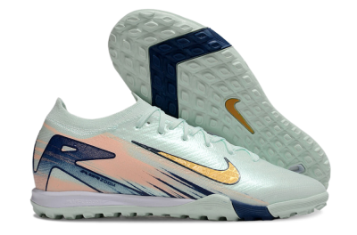 Nike Air Zoom Mercurial Vapor 16 Elite TF Low-Tops Football Shoes - Jade/Gold/Blue
