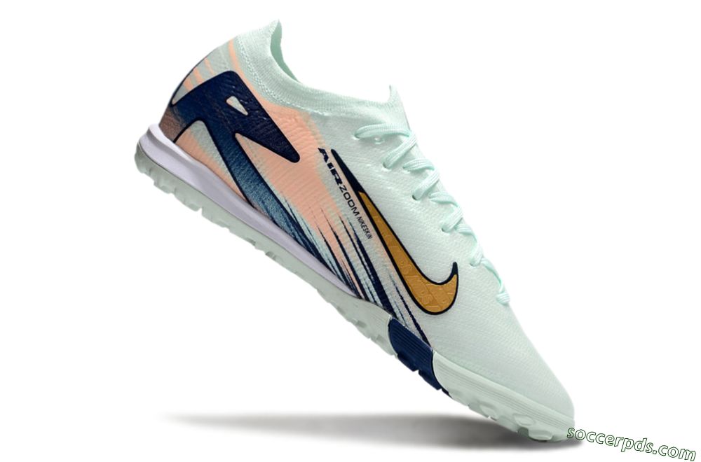 Nike Air Zoom Mercurial Vapor 16 Elite TF Low-Tops Football Shoes - Jade/Gold/Blue 4