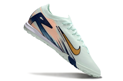 Nike Air Zoom Mercurial Vapor 16 Elite TF Low-Tops Football Shoes - Jade/Gold/Blue