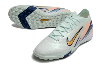 Nike Air Zoom Mercurial Vapor 16 Elite TF Low-Tops Football Shoes - Jade/Gold/Blue