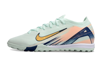 Nike Air Zoom Mercurial Vapor 16 Elite TF Low-Tops Football Shoes - Jade/Gold/Blue