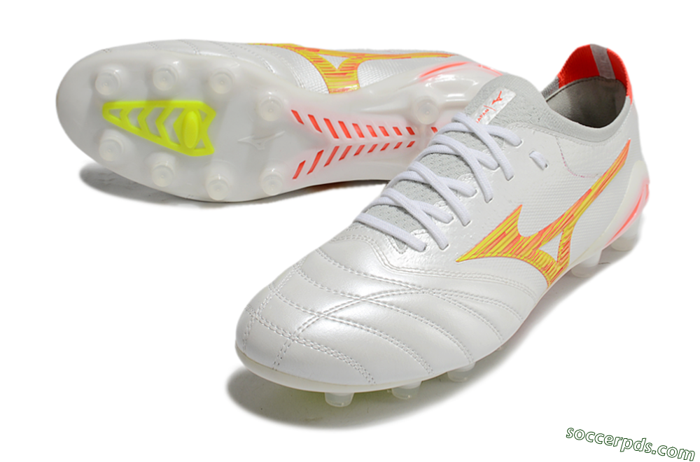 Mizuno Morelia Neo 4 FG Low-Tops Football Boots - White/Red/Yellow 3