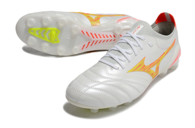 Mizuno Morelia Neo 4 FG Low-Tops Football Boots - White/Red/Yellow