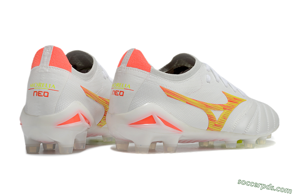 Mizuno Morelia Neo 4 FG Low-Tops Football Boots - White/Red/Yellow 6