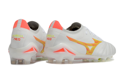 Mizuno Morelia Neo 4 FG Low-Tops Football Boots - White/Red/Yellow