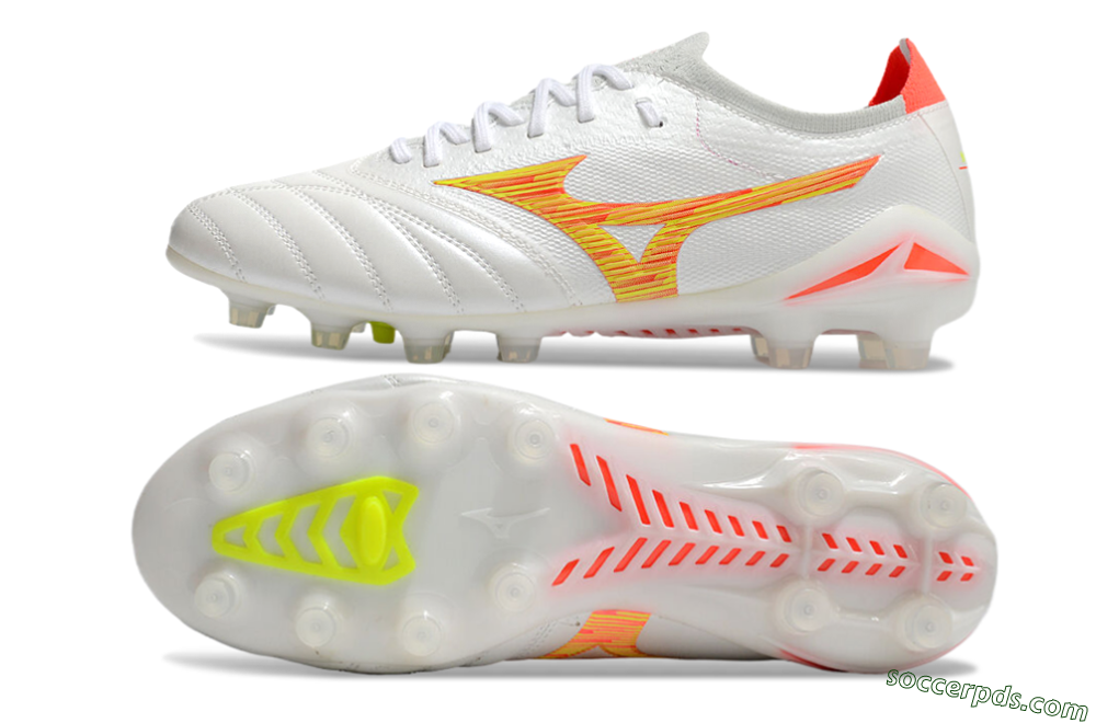 Mizuno Morelia Neo 4 FG Low-Tops Football Boots - White/Red/Yellow 0