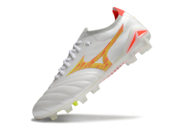 Mizuno Morelia Neo 4 FG Low-Tops Football Boots - White/Red/Yellow