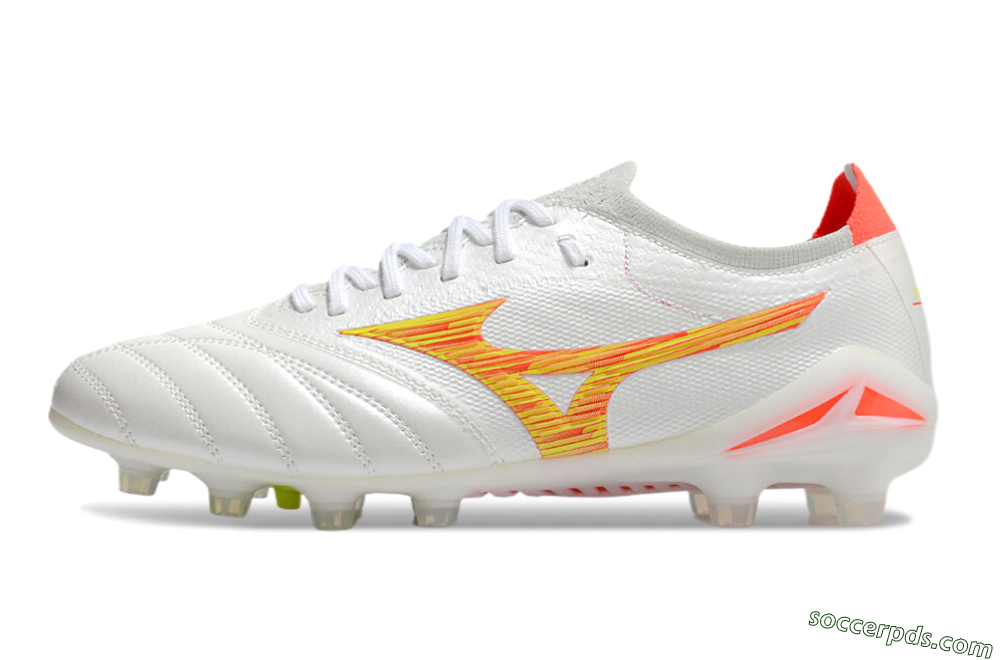 Mizuno Morelia Neo 4 FG Low-Tops Football Boots - White/Red/Yellow 2