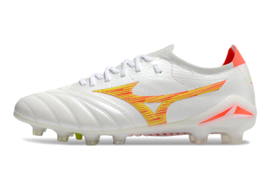 Mizuno Morelia Neo 4 FG Low-Tops Football Boots - White/Red/Yellow