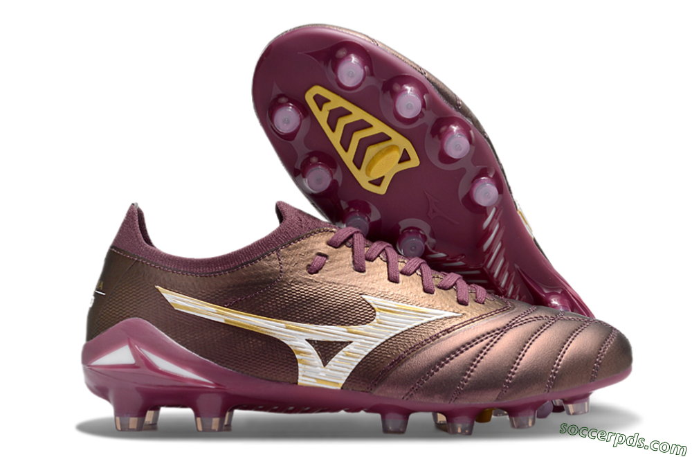 Mizuno Morelia Neo 4 FG Low-Tops Football Boots - Red/White/Gold 1