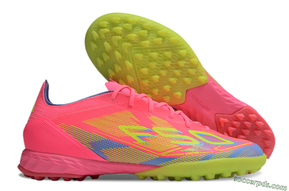 Adidas F50 Pro TF Low-Tops Football Shoes - Pink/Blue/Yellow 1