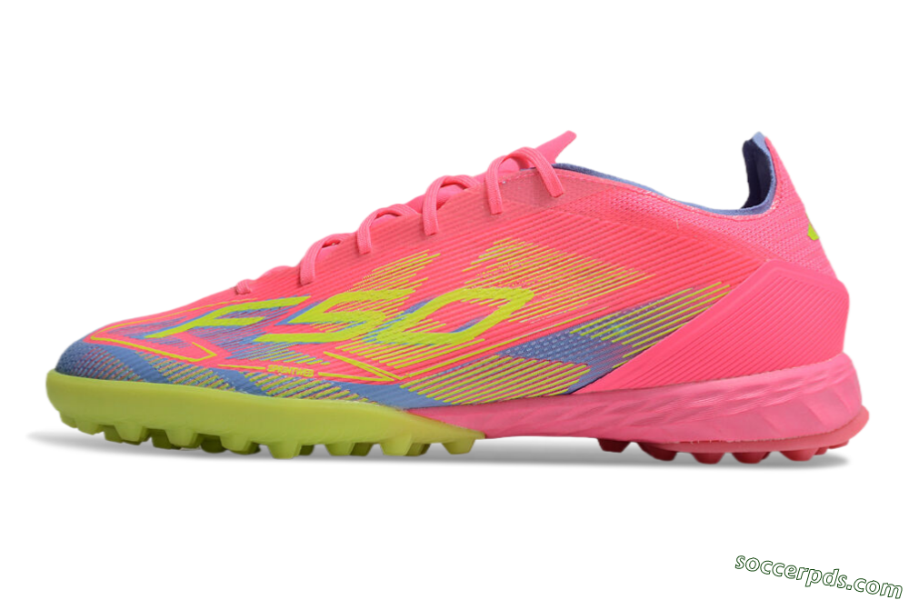 Adidas F50 Pro TF Low-Tops Football Shoes - Pink/Blue/Yellow 2