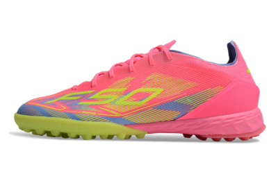 Adidas F50 Pro TF Low-Tops Football Shoes - Pink/Blue/Yellow