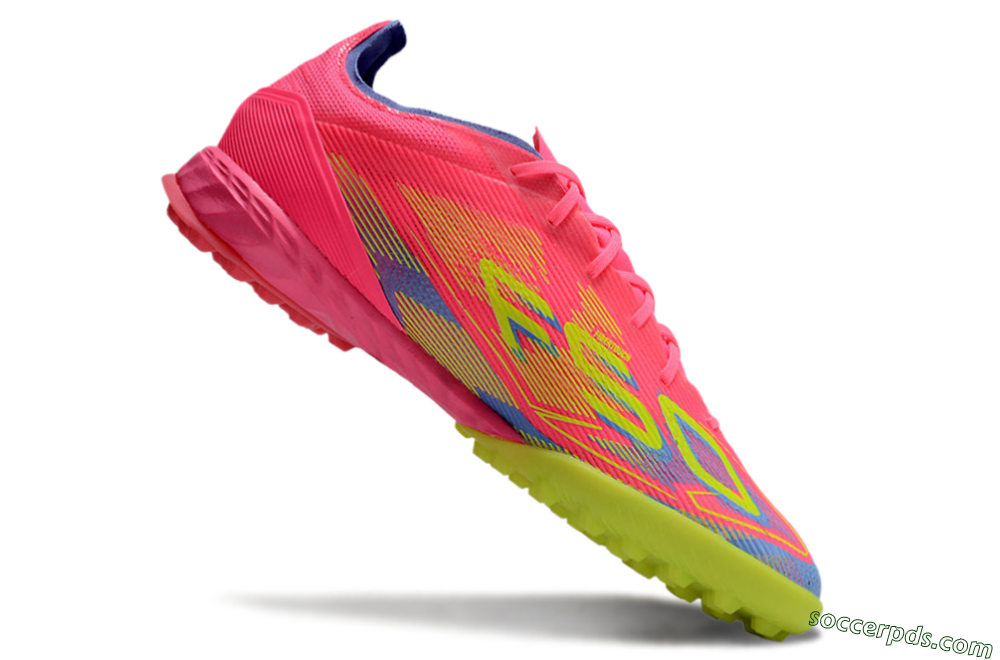 Adidas F50 Pro TF Low-Tops Football Shoes - Pink/Blue/Yellow 4