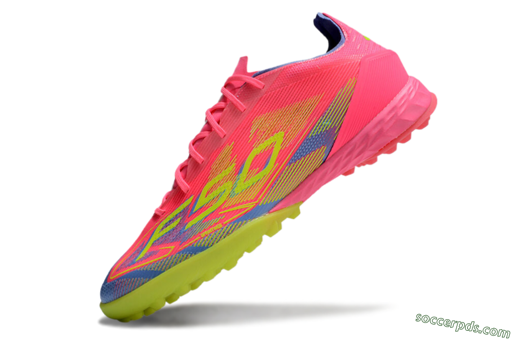 Adidas F50 Pro TF Low-Tops Football Shoes - Pink/Blue/Yellow 5
