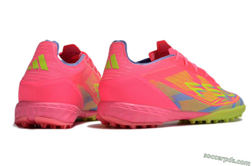 Adidas F50 Pro TF Low-Tops Football Shoes - Pink/Blue/Yellow 6