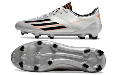 Adidas F50 Adizero FG Low-Tops Football Shoes - Silver/Black/Orange