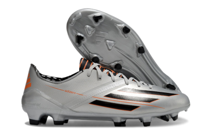 Adidas F50 Adizero FG Low-Tops Football Shoes - Silver/Black/Orange