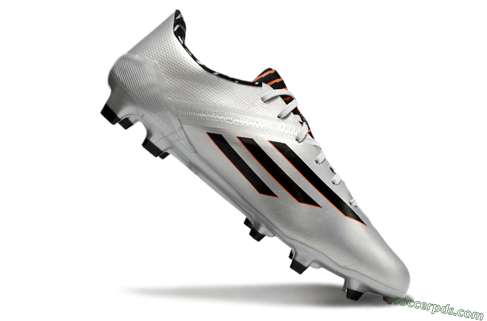 Adidas F50 Adizero FG Low-Tops Football Shoes - Silver/Black/Orange 4