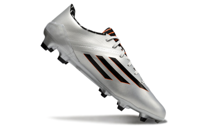 Adidas F50 Adizero FG Low-Tops Football Shoes - Silver/Black/Orange