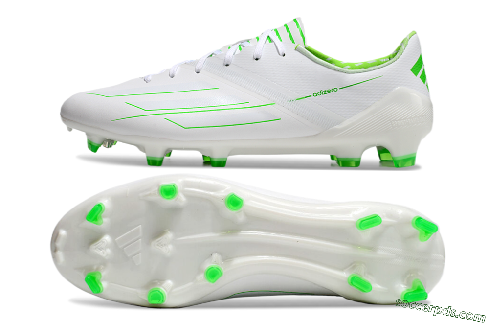 Adidas F50 Adizero FG Low-Tops Football Boots - White/Green 0