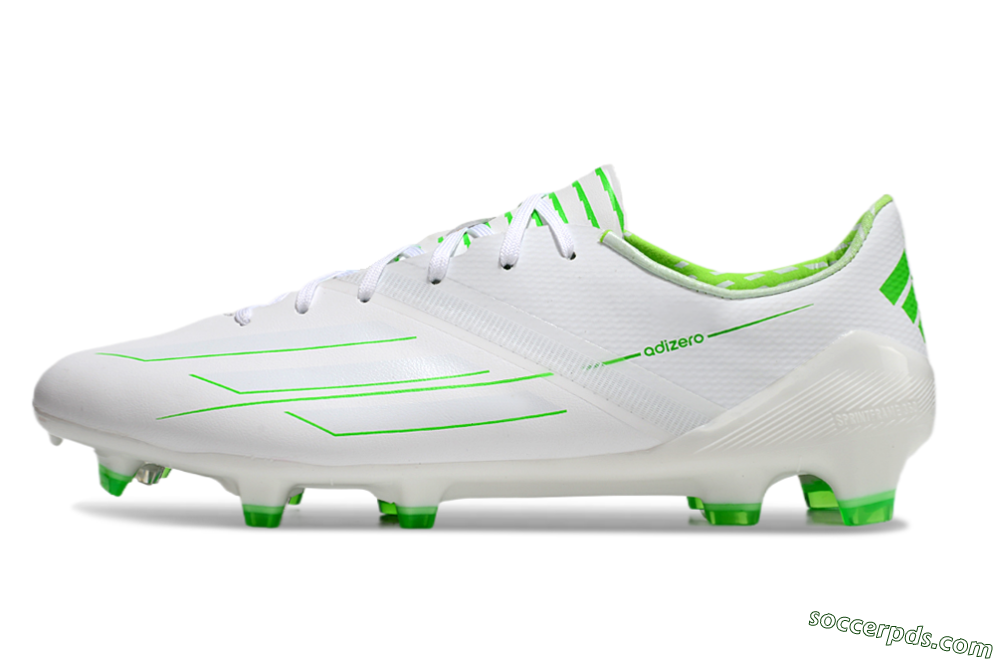 Adidas F50 Adizero FG Low-Tops Football Boots - White/Green 2