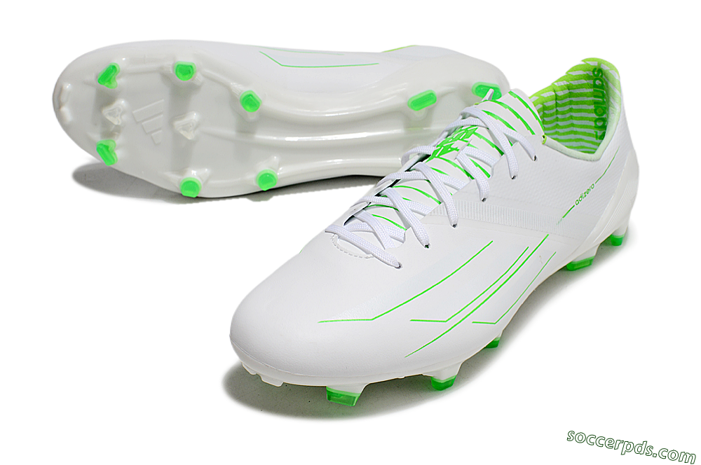 Adidas F50 Adizero FG Low-Tops Football Boots - White/Green 3