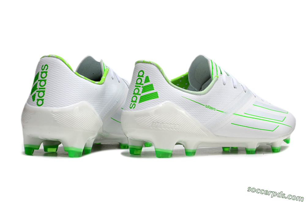 Adidas F50 Adizero FG Low-Tops Football Boots - White/Green 6