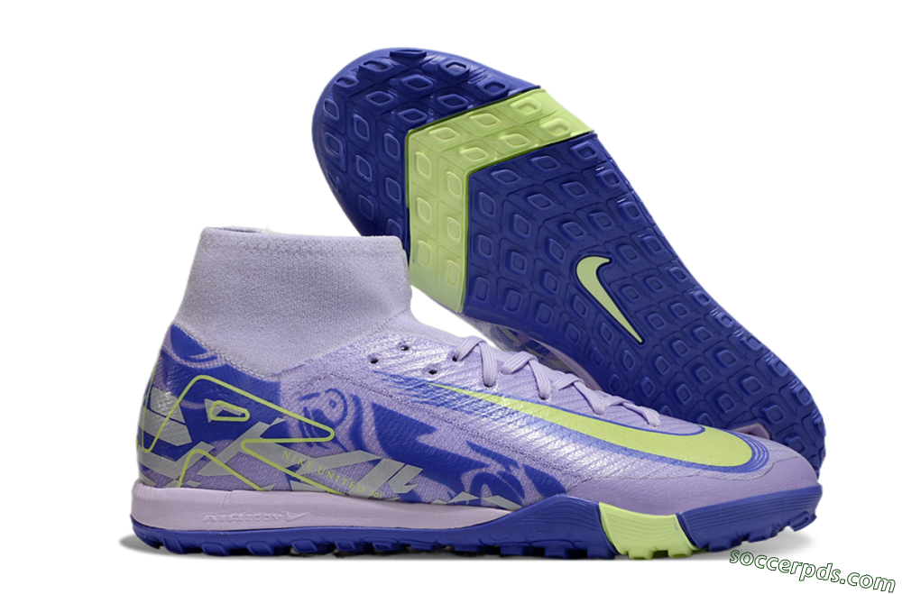 Nike Air Zoom Mercurial Superfly 10 Elite TF High-Tops Football Shoes - Purple/Yellow/White 1