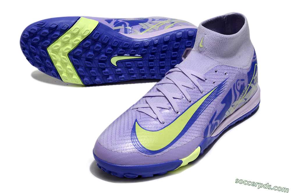 Nike Air Zoom Mercurial Superfly 10 Elite TF High-Tops Football Shoes - Purple/Yellow/White 3
