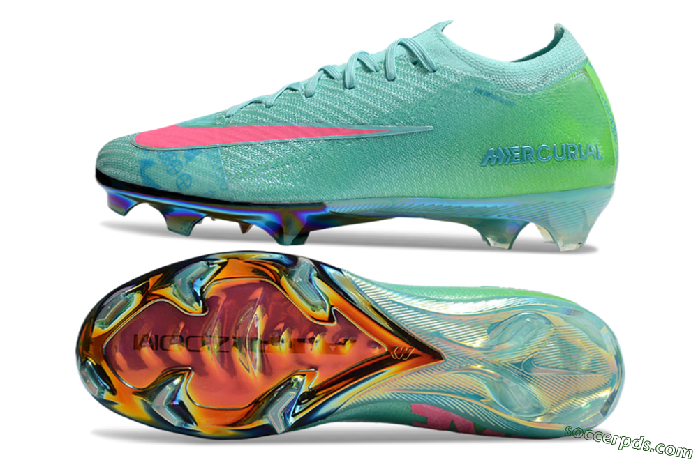 Nike Air Zoom Mercurial Vapor 16 Elite FG Low-Tops Football Boots - Jade/Pink/Yellow 6