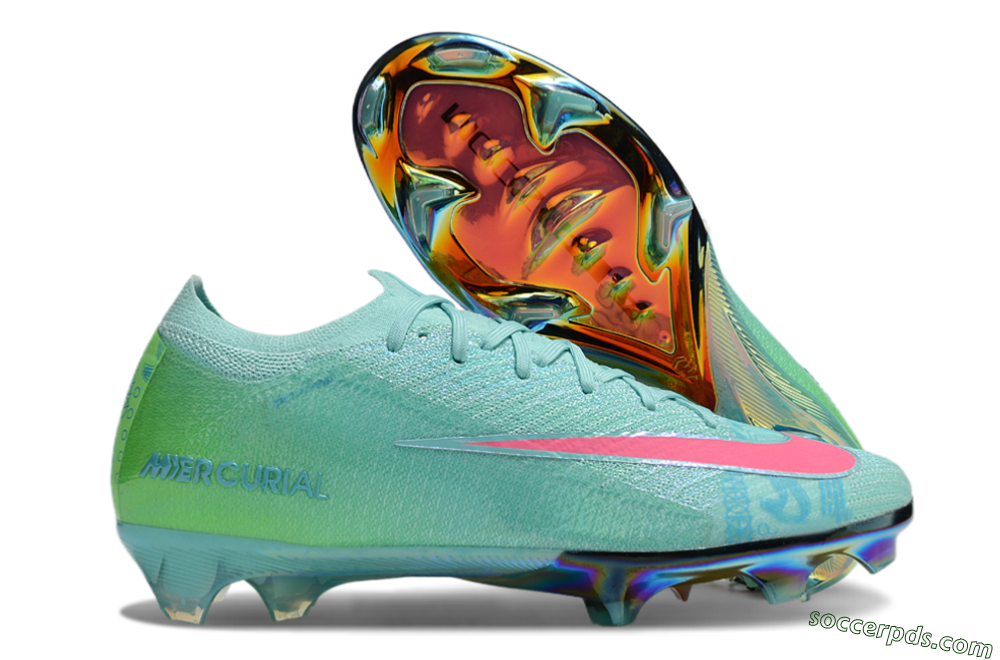 Nike Air Zoom Mercurial Vapor 16 Elite FG Low-Tops Football Boots - Jade/Pink/Yellow 5