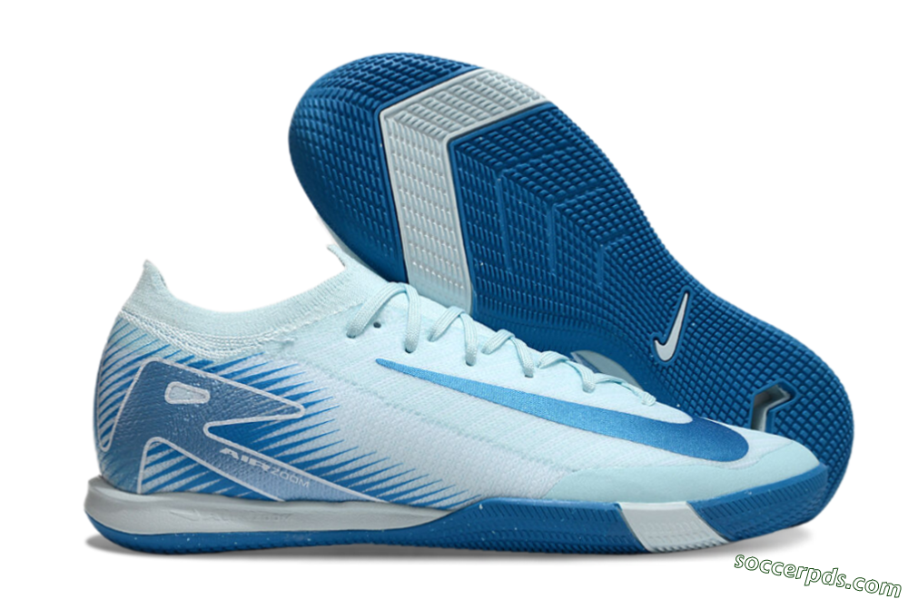 Nike Air Zoom Mercurial Vapor 16 Elite IC Low-Tops Football Shoes - Jade/Blue/White 1