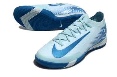 Nike Air Zoom Mercurial Vapor 16 Elite IC Low-Tops Football Shoes - Jade/Blue/White