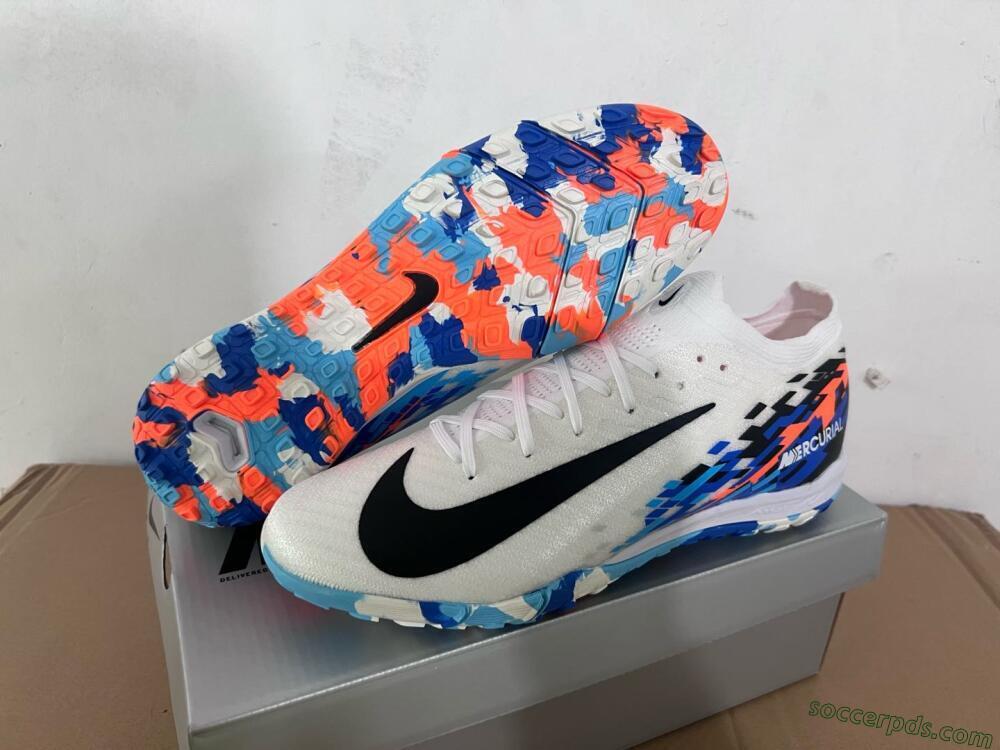 Nike Air Zoom Mercurial Vapor 16 Elite TF Low-Tops Football Shoes - White/Blue/Orange