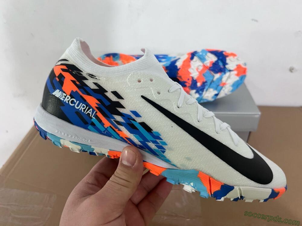 Nike Air Zoom Mercurial Vapor 16 Elite TF Low-Tops Football Shoes - White/Blue/Orange