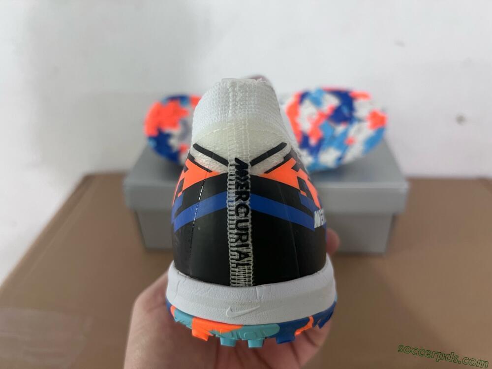 Nike Air Zoom Mercurial Vapor 16 Elite TF Low-Tops Football Shoes - White/Blue/Orange
