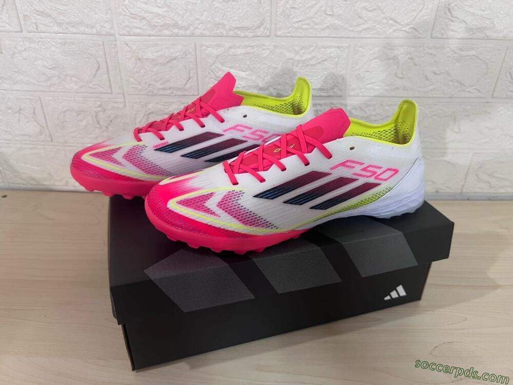 Adidas F50 Elite TF Low-Tops Football Shoes - White/Red/Yellow
