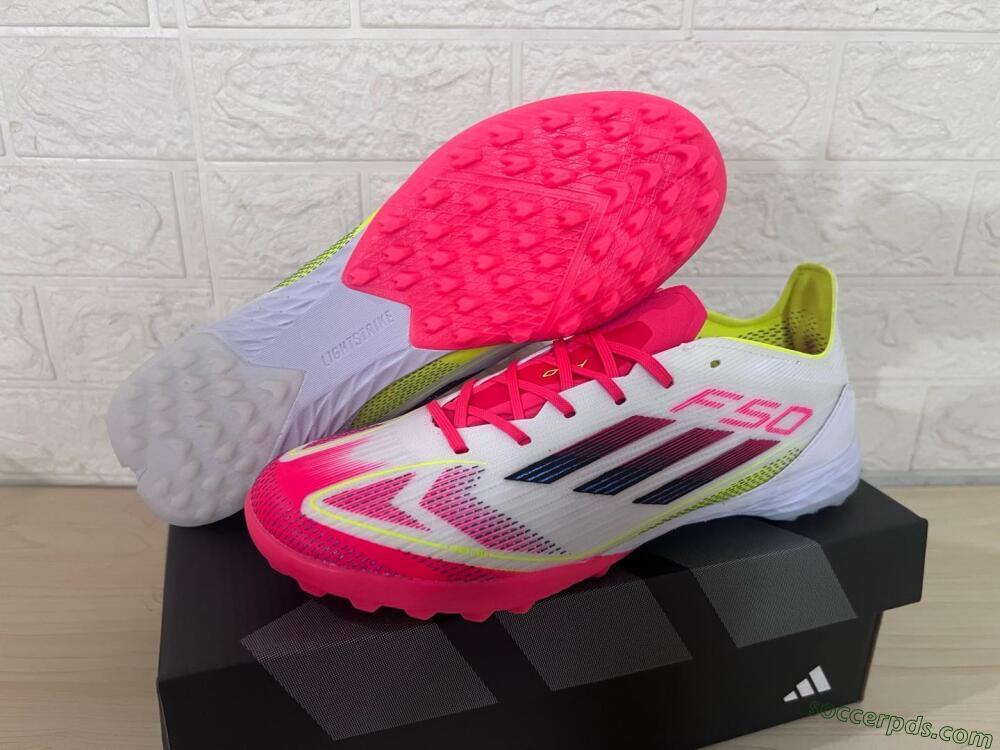 Adidas F50 Elite TF Low-Tops Football Shoes - White/Red/Yellow