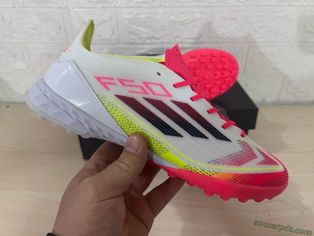 Adidas F50 Elite TF Low-Tops Football Shoes - White/Red/Yellow
