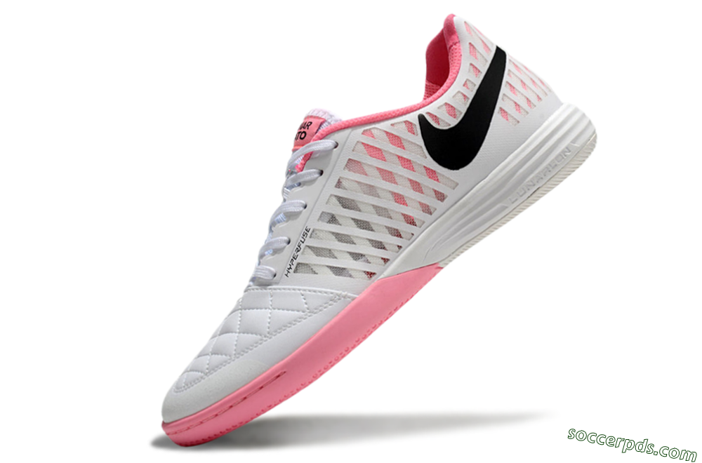 Nike Lunar Gato 2 IC Low-Tops Football Shoes - White/Pink/Black 6