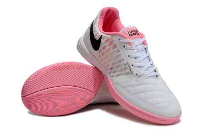 Nike Lunar Gato 2 IC Low-Tops Football Shoes - White/Pink/Black