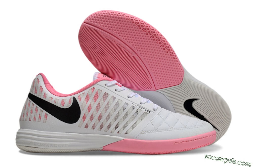 Nike Lunar Gato 2 IC Low-Tops Football Shoes - White/Pink/Black 1