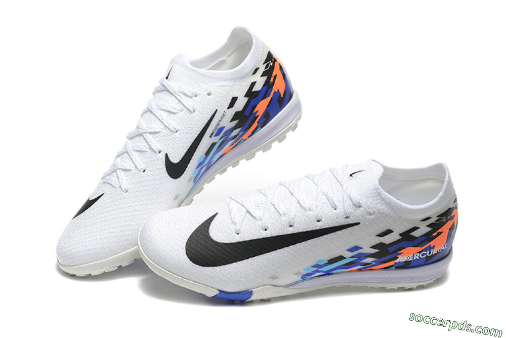 Nike Air Zoom Mercurial Vapor 16 Elite TF Low-Tops Football Shoes - White/Blue/Black 6
