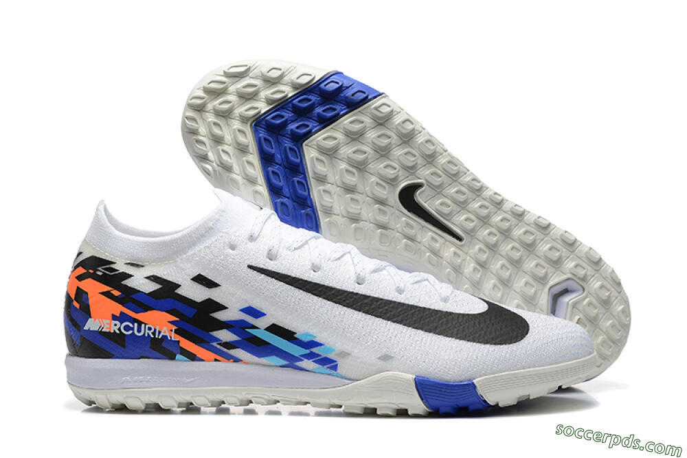 Nike Air Zoom Mercurial Vapor 16 Elite TF Low-Tops Football Shoes - White/Blue/Black 1