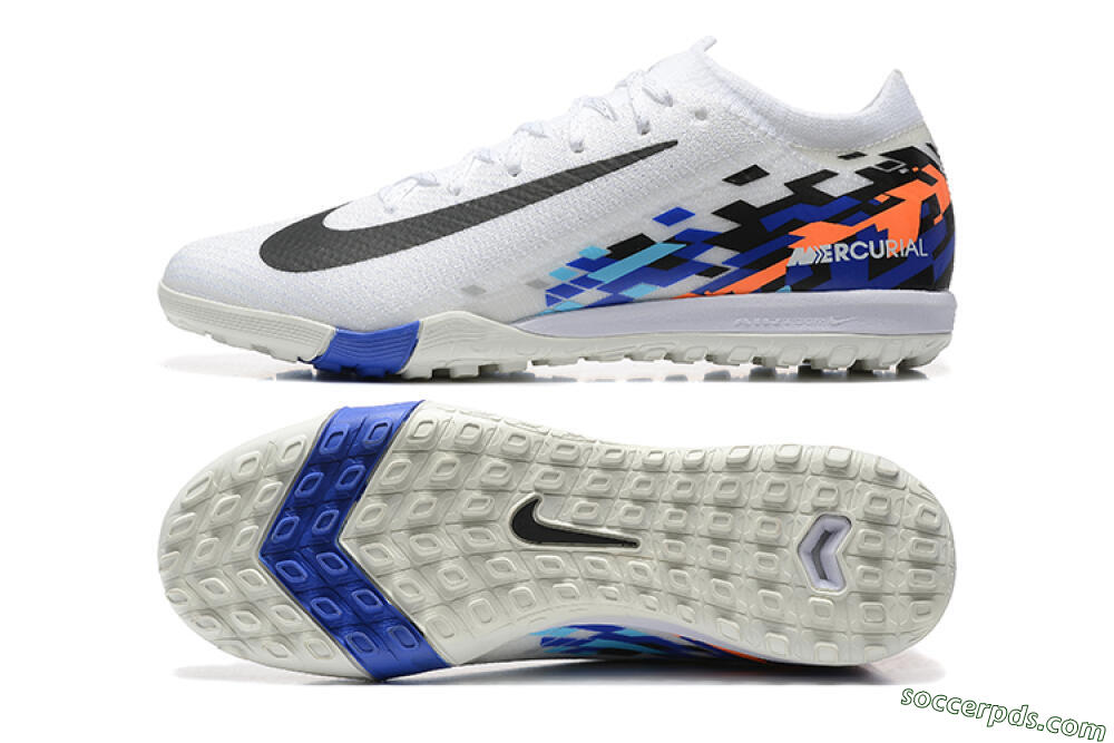 Nike Air Zoom Mercurial Vapor 16 Elite TF Low-Tops Football Shoes - White/Blue/Black 0