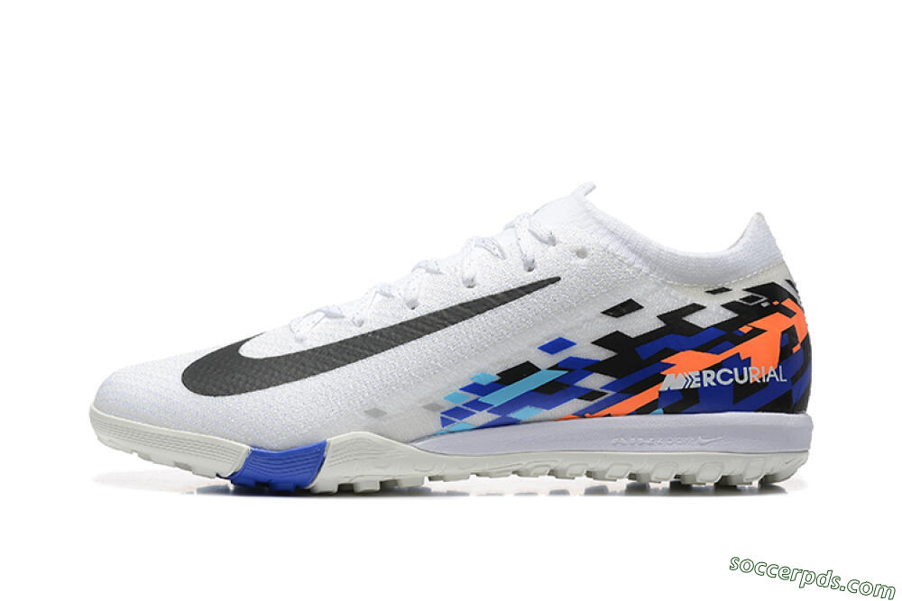 Nike Air Zoom Mercurial Vapor 16 Elite TF Low-Tops Football Shoes - White/Blue/Black 2