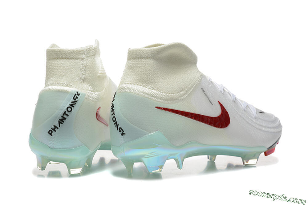 Nike Phantom Luna Elite NU FG High-Tops Football Boots - White/Red/Jade 9