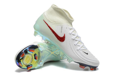 Nike Phantom Luna Elite NU FG High-Tops Football Boots - White/Red/Jade